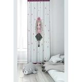 Pelangi Su Yeşili Tavşan Desenli Dijital Baskı Yıkanabilir Bebek Çocuk Odası Fon Perdesi, beyaz-fuşya 140 x 200