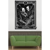 Pelangi The Lovers Iskelet Sevgililer Desen Leke Tutmaz Kadife Kumaş Duvar Örtüsü Duvar Halısı Tapestry WLL115, 140 x 140