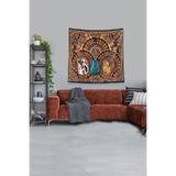 Pelangi Turuncu 3 Gitar Leke Tutmaz Kadife Kumaş Duvar Örtüsü Duvar Halısı Tapestry KWLL331, 70 x 70