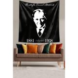 Pelangi Ulu Önder Mustafa Kemal Atatürk Portre Leke Tutmaz Kadife Kumaş Duvar Örtüsü Duvar Halısı Tapestry WLL120, 140 x 140