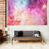 Pelangi Uzay Temalı Toz Bulutlu Leke Tutmaz Kadife Dokulu Kumaş Duvar Örtüsü Duvar Halısı Tapestry - 35 x 50 cm