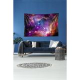 Pelangi Uzay Toz Bulutu Leke Tutmaz Kadife Dokulu Kumaş Duvar Örtüsü Duvar Halısı Tapestry WLL363, 140 x 140
