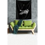 Pelangi Uzayda Pinpon Oynayan Astronot Leke Tutmaz Kadife Kumaş Duvar Örtüsü Duvar Halısı Tapestry WLLwd467, 140 x 140