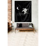 Pelangi Uzayda Seksek Oynayan Astronot Leke Tutmaz Kadife Kumaş Duvar Örtüsü Duvar Halısı Tapestry WLLwd470, 100 x 140
