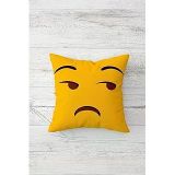 Pelangi Üzgün Emoji Çift Tarafı Baskılı Gizli Fermuarlı Yastık Kılıfı Kırlent Koltuk Yastık Kılıfı, beyaz-sarı 45 x 45