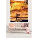 Pelangi Van Gogh Deniz Kenarında Ressam Leke Tutmaz Kumaş Duvar Örtüsü Duvar Halısı Tapestry GOGH36, 35 x 50