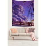 Pelangi Van Gogh Desenli Leke Tutmaz Kumaş Duvar Örtüsü Duvar Halısı Tapestry PNTR114, 70 x 100