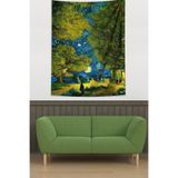 Pelangi Van Gogh Köy Evi Ve Tarlalar Leke Tutmaz Kumaş Duvar Örtüsü Duvar Halısı Tapestry GOGH016, 70 x 100