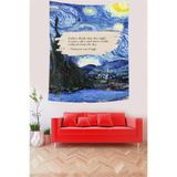 Pelangi Van Gogh Notlu Leke Tutmaz Kumaş Duvar Örtüsü Duvar Halısı Tapestry GOGH32, 35 x 50