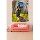 Pelangi Van Gogh Ve Mona Lisa Ayçiçeği Yıldızlar Leke Tutmaz Kumaş Duvar Örtüsü Duvar Halısı Tapestry GOGH012, 140 x 140