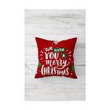 Pelangi Yılbaşı Merry Christmas Gizli Fermuarlı Kırlent Kılıfı Koltuk Yastık Kılıfı TAKIM(4ADET), Kırmızı-Beyaz 45 x 45 - Option-1 - 001-Renkli