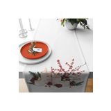 Pelangi Yılbaşı Temalı Mumlar Leke Tutmaz Kumaş Runner, Beyaz 40 x 140