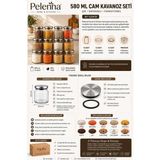 Pelenna 12 Adet 580 Ml. Vakumlu Metal Kapaklı Cam Erzak Kavanoz Baharatlık,şekerlik - Şeffaf