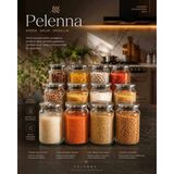 Pelenna 12 Adet 800 Ml. Vakumlu Metal Kapaklı Cam Kavanoz Baharatlık,şekerlik - Şeffaf