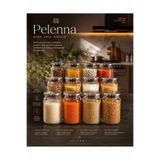 Pelenna 12 Adet 800 ml. Vakumlu Metal Kapaklı Cam Kavanoz Baharatlık,Şekerlik