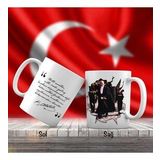 Pelerinli Mustafa Kemal Atatürk - Atatürk'ün Sözleri -Kupa Bardak