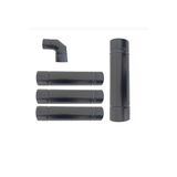 Pelet Soba Boru Set 4 Adet 33 Cm Boru Dirsek Soba Borusu Çap 8cm Siyah