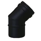 Pelet Soba Borusu Dirseği 45 / Çap: 8 Cm / Mat Siyah / 304 Krom / Contalı / Baba's Stove