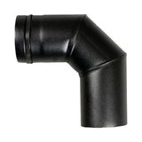 Pelet Soba Borusu Dirseği 90 / 8-4 Cm / Çap: 8 Cm / Mat Siyah / 304 Krom / Contalı / Baba's Stove