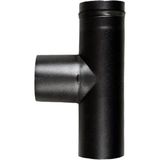 Pelet Soba Borusu Te 90 / 11 Cm / Çap: 8 Cm / Mat Siyah / 304 Krom / Contalı / Baba's Stove