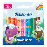 Pelikan 411 Combino Super Jumbo 9'lu Keçeli Kalem