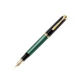 Pelikan 986430 pistonlu dolma kalem Souverän M 800 iki renkli altın uçlu 18-K/750 uç genişliği M, 1 adet, siyah/yeşil