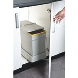 Pelikan Çöp Kovası Raylı Otomatik 40cm Plastik 14+14lt Açık Gri