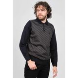 Pelikan Desenli Dirsek Detaylı Polo Yaka Kazak, M, 8015720187423, Lacivert, Erkek