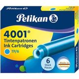 Pelikan Dolma Kalem Tüpü 6'lı Turkuaz 4001-301705 Renkli Dolma Kalem Seti