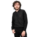 Pelikan Fermuarlı Polo Yaka Kazak, M, 8015720187418, Siyah, Erkek