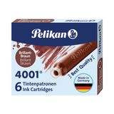 Pelikan Kartuş Serisi TP6X Dolma Kalem Kartuşu Kahverengi
