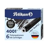 Pelikan Kartuş Serisi Tp6x Dolmakalem Kartuşu, Siyah | Pelikan Standart Mürekkep Kartuşları 4001 Parlak Siyah, 6 Adet