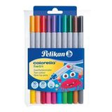 Pelikan Keçeli Kalem Colorella 2 Li Uç 20 Renk 10 Lu 949 511