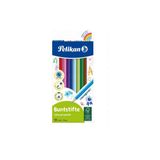 Pelikan Kuru Boya Kalemi 12 Li Renkli Kuru Boyalar Hexagonal Şekil ile Çocuklar İçin