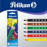 Pelikan Silverino Jumbo Üçgen Kuru Boya Kalemi 6lı Kutu