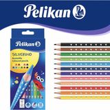 Pelikan Silverino Üçgen Kuru Boya Kalemi 12li Kutu Ergonomik Tasarım ve Renkli Çizim Seti