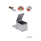 Pelikan Toty İpek Gri Paslanmaz Krom Dolap İçi Raylı Çöp Kovası 21750 (12 lt.)