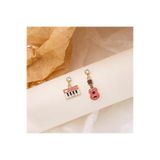 Pelin Aksesuar Pembe Mini Gitar ve Piyano Küpe
