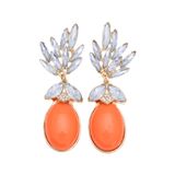 Pelin Aksesuar Turuncu Taşlı Küpe