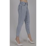 Pelin Jeans AÇIK KAR FUL LİKRA YÜKSEK BEL KOT PANTOLON Mavi 38