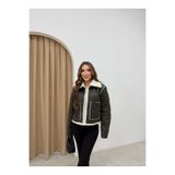 Pelin Jeans İÇİ PELUŞ SÜET MONT (HAKİ) Haki L