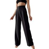 Pelin Jeans KUMAŞ DÜĞMELİ BOL PAÇA(PALAZZO) PANTOLON Siyah 36