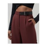 Pelin Jeans KUMAŞ PANTOLON BOLPAÇA (YAN TOKA DETAYLI) Bordo 42