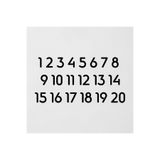 Pelince 1-20 Sayı Rakam Seti | Cafe Restoran Masa Numarası Dolap Posta Kutusu Numaratör Takımı Slim Font 3-5-4 cm