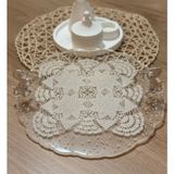 Pelince Epoksi Reçine Nişan Tepsisi - Dantel ve Incili - Şahlanan At- Çapı: 30 cm - 30 x 30 cm