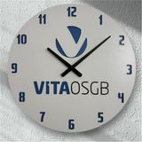 Pelince Kişiye Özel Logo Baskılı Duvar Saati | Lazer Kesim Kurumsal Hediye Promosyon | 40 cm - Mavi - Beyaz - 40 x 40
