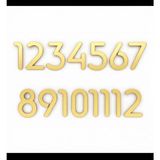 Pelince Slim Font Duvar Saati Rakamları Sayı Seti - Saat Yapımı Için Ahşap Numaralar - Saat Aksesuarı Malzemeleri Dekoratif Saat Sayıları - Yükseklik 3 cm (1-12 Tam Set) - Altın