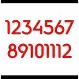 Pelince Slim Font Duvar Saati Rakamları Sayı Seti - Saat Yapımı Için Ahşap Numaralar - Saat Aksesuarı Malzemeleri Dekoratif Saat Sayıları - Yükseklik 3 cm (1-12 Tam Set) - Kırmızı