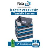 Pell By Erwa Pella 12'li Mikrofiber Temizlik Bezi, Cam, Araba Silme Bezi, Mutfak, Fiber Temizleme Bezi, 40x60 Cm