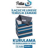 Pella 12'li Mikrofiber Temizlik Bezi 40x60 cm Hızlı Kuruma Özelliği ile Renkli Setli Ürün